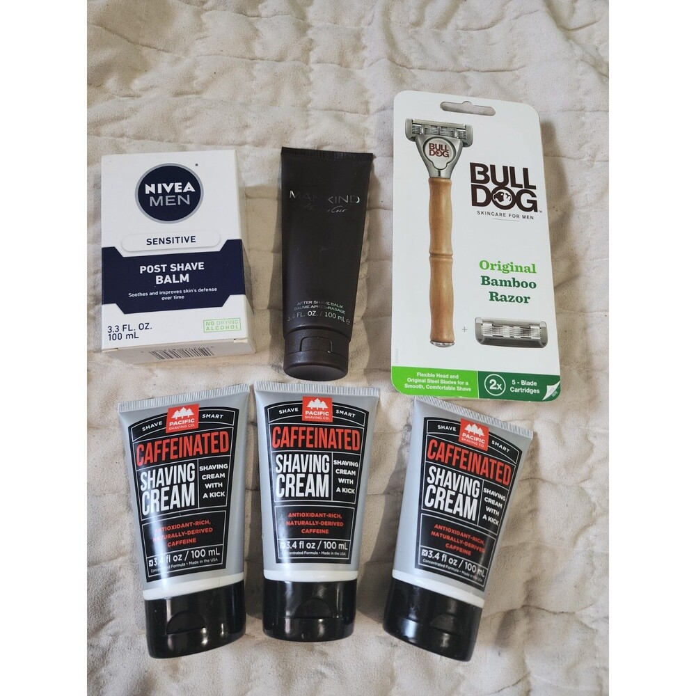 Lot of 6 Men's Shaving Bundle Nivea, Bulldog, Pacific Shaving Co, Kenneth Cole